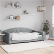 Pemberly Row Contemporary Polyester Fabric DayBed in Light Grey