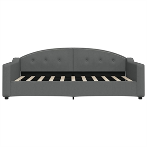 Pemberly Row Solid Wood Fabric Polyester Daybed in Dark Grey
