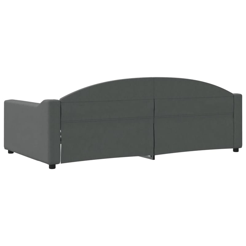 Pemberly Row Solid Wood Fabric Polyester Daybed in Dark Grey