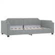 Pemberly Row Contemporary Solid Wood Twin Day Bed in Light Grey Fabric