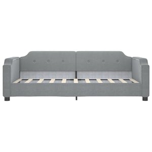 Pemberly Row Contemporary Solid Wood Twin Day Bed in Light Grey Fabric