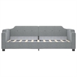 Pemberly Row Contemporary Solid Wood Twin Day Bed in Light Grey Fabric