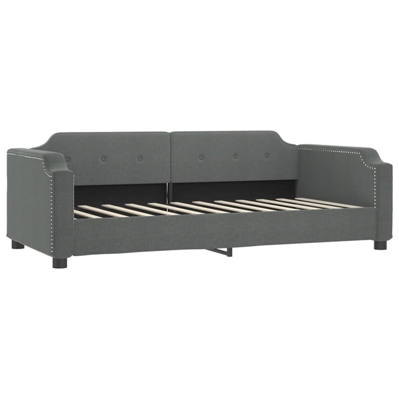 Pemberly Row Contemporary Solid Wood Twin Day Bed Frame in Dark Grey