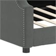 Pemberly Row Contemporary Solid Wood Twin Day Bed Frame in Dark Grey