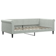 Pemberly Row Contemporary Velvet Day Bed in Light Gray Finish