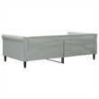 Pemberly Row Contemporary Velvet Day Bed in Light Gray Finish