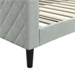 Pemberly Row Contemporary Velvet Day Bed in Light Gray Finish