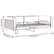 Pemberly Row Contemporary Velvet Day Bed in Light Gray Finish