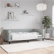 Pemberly Row Contemporary Velvet Day Bed in Light Gray Finish