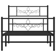 Pemberly Row Contemporary Powder-Coated Steel Twin Bed Frame in Black