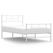 Pemberly Row Rectangular Powder-Coated Steel Twin Bed Frame in White