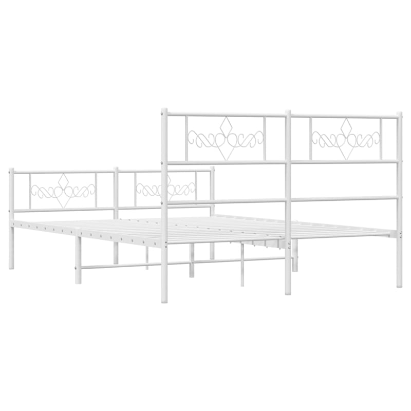 Pemberly Row Powder Coated Steel Full/Double Size Bed Frame in White