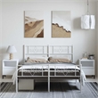 Pemberly Row Powder-Coated Steel Queen/Double Bed Frame in White