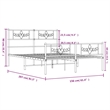 Pemberly Row Powder-Coated Steel Queen/Double Bed Frame in White