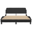 Pemberly Row Contemporary Faux Leather Full Bed Frame in Black