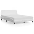 Pemberly Row Contemporary Faux Leather Full Bed Frame in White