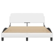 Pemberly Row Contemporary Faux Leather Full Bed Frame in White