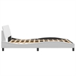 Pemberly Row Contemporary Faux Leather Full Bed Frame in White