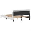 Pemberly Row Contemporary Faux Leather Full Bed Frame in White