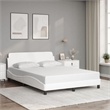 Pemberly Row Contemporary Faux Leather Full Bed Frame in White