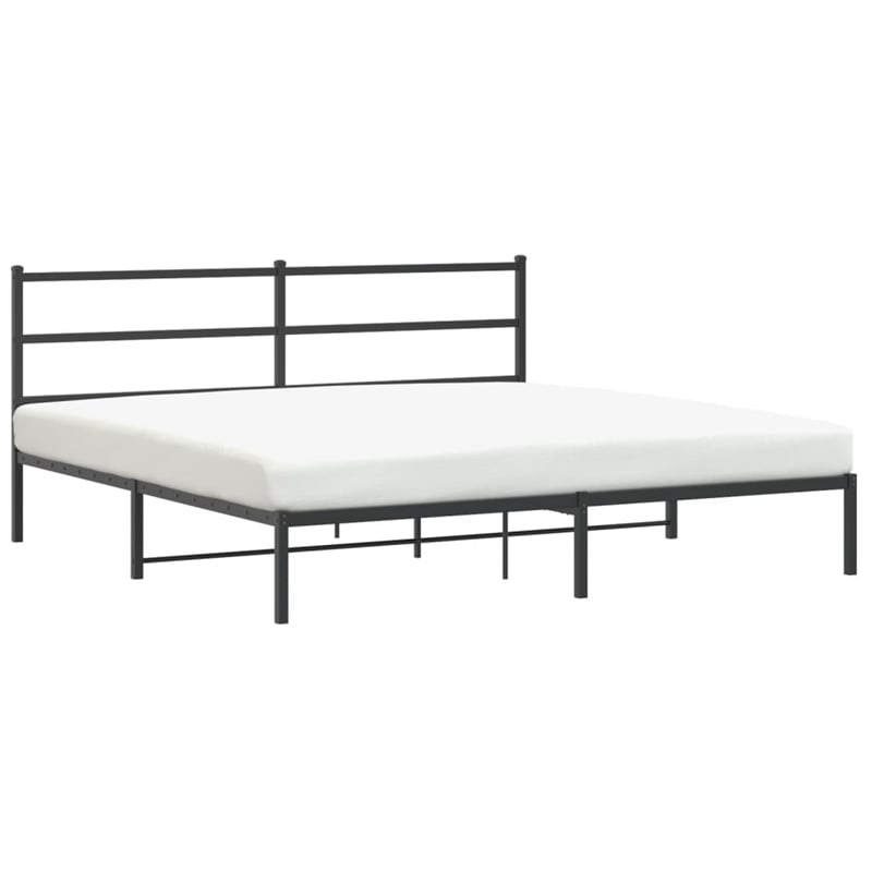 Pemberly Row Rectangular Powder-Coated Steel Full Bed Frame in Black