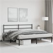 Pemberly Row Rectangular Powder-Coated Steel Full Bed Frame in Black