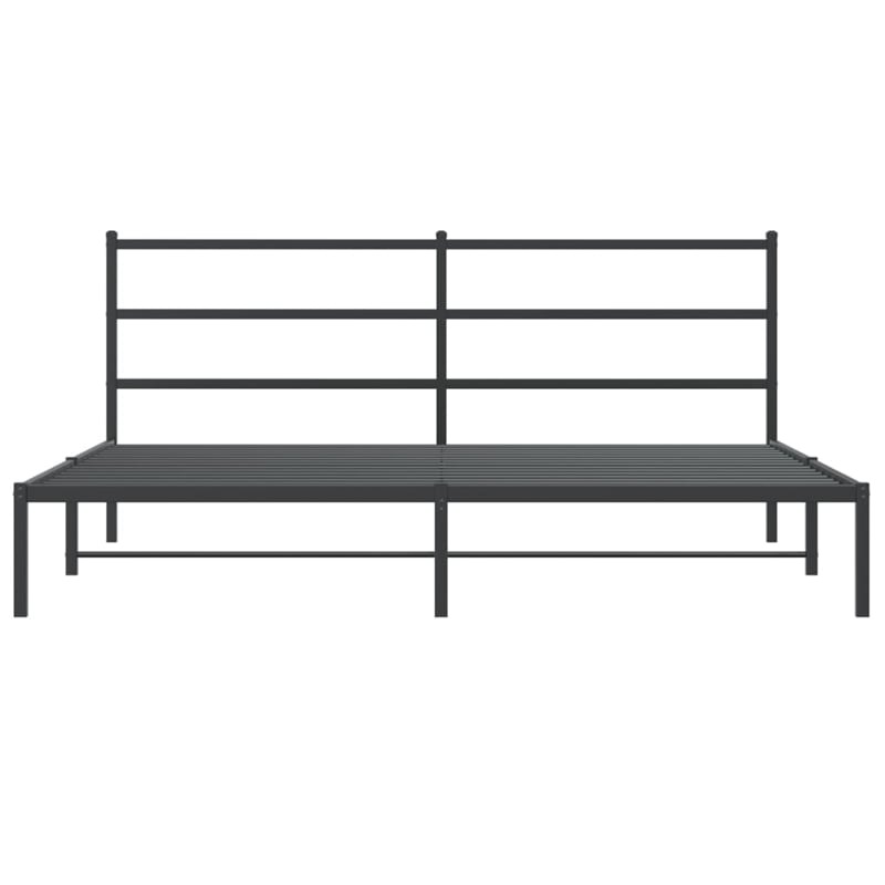 Pemberly Row Rectangular Powder-Coated Steel Full Bed Frame in Black