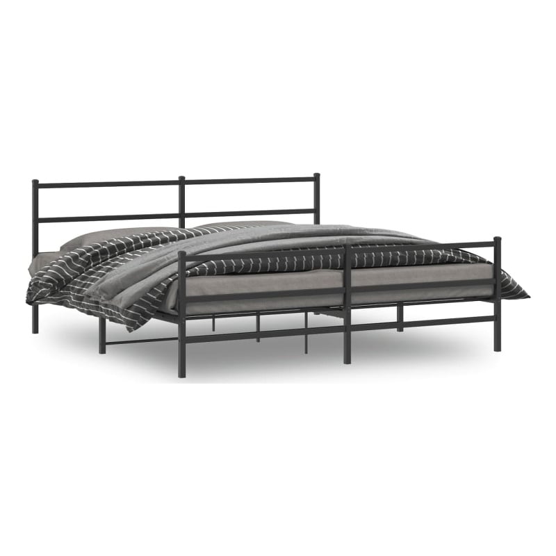 Pemberly Row 76 x 79.9 Steel Powder-Coated Bed Frame in Black
