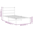 Pemberly Row Rectangular Powder-Coated Steel Twin Bed Frame in White