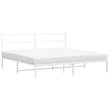 Pemberly Row Rectangular Powder-Coated Steel Full Bed Frame in White