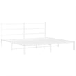 Pemberly Row Rectangular Powder-Coated Steel Full Bed Frame in White