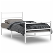 Pemberly Row Rectangular Modern Steel Twin Bed Frame Bed Frame in White