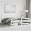 Pemberly Row Rectangular Powder-Coated Steel Full Bed Frame in White