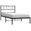 Pemberly Row Rectangular Steel Single Modern Bed Frame in Black