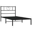 Pemberly Row Rectangular Steel Single Modern Bed Frame in Black