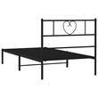 Pemberly Row Rectangular Steel Single Modern Bed Frame in Black