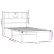 Pemberly Row Rectangular Steel Single Modern Bed Frame in Black