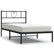 Pemberly Row Contemporary Powder-Coated Steel Twin Bed Frame in Black