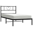 Pemberly Row Contemporary Powder-Coated Steel Twin Bed Frame in Black