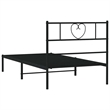 Pemberly Row Contemporary Powder-Coated Steel Twin Bed Frame in Black