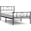 Pemberly Row Contemporary Powder-Coated Steel Twin Bed Frame in Black