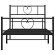 Pemberly Row Contemporary Powder-Coated Steel Twin Bed Frame in Black