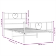Pemberly Row Contemporary Powder-Coated Steel Twin Bed Frame in Black