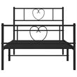 Pemberly Row Contemporary Powder-Coated Steel Twin Bed Frame in Black