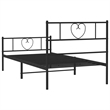 Pemberly Row Contemporary Powder-Coated Steel Twin Bed Frame in Black