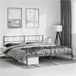 Pemberly Row Powder-Coated Steel Cal King/Double Bed Frame in Black
