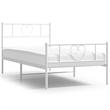 Pemberly Row Rectangular Powder-Coated Steel Twin Bed Frame in White