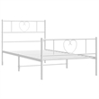 Pemberly Row Rectangular Powder-Coated Steel Twin Bed Frame in White