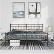 Pemberly Row Rectangular Traditional Steel Full Bed Frame in Black