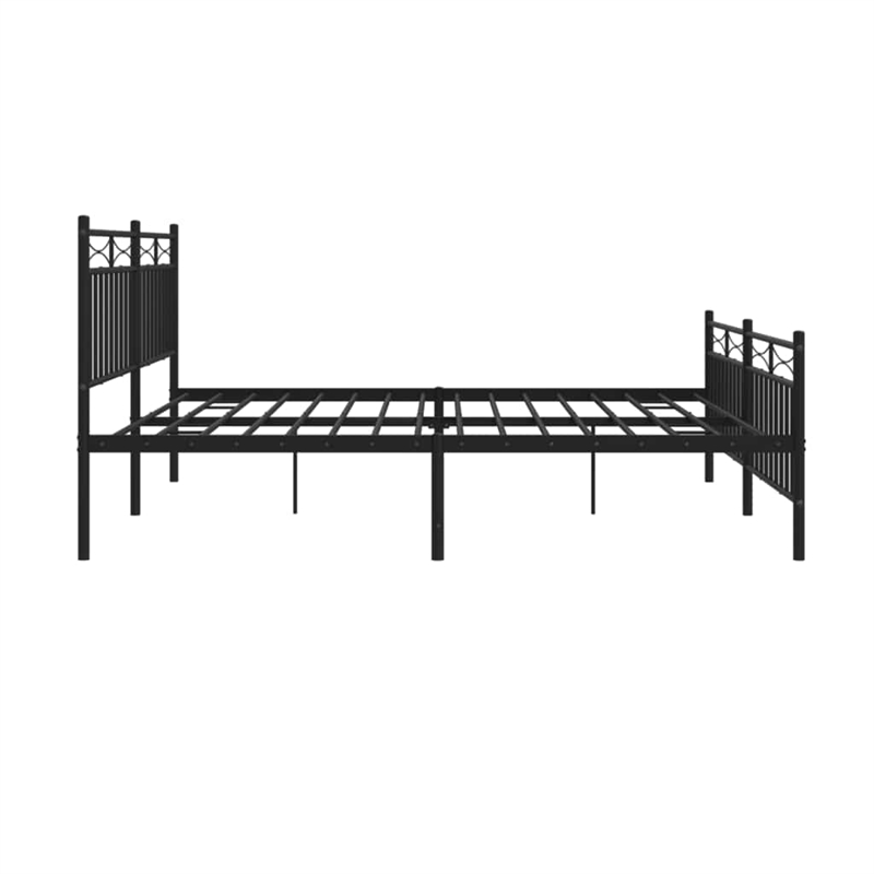 Pemberly Row Rectangular Traditional Steel Full Bed Frame in Black